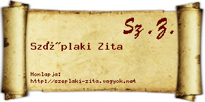 Széplaki Zita névjegykártya