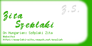 zita szeplaki business card