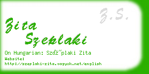 zita szeplaki business card